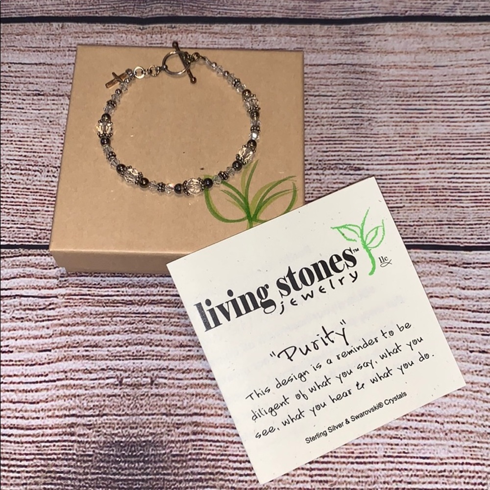 Living Stones Purity Swarovski Bracelet